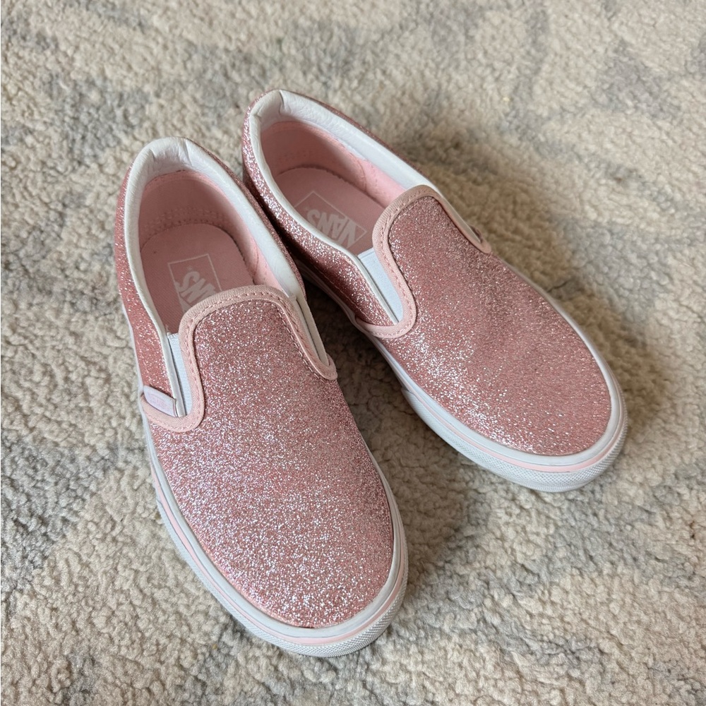 Vans Kids Glitter Pink Slip-On Shoes